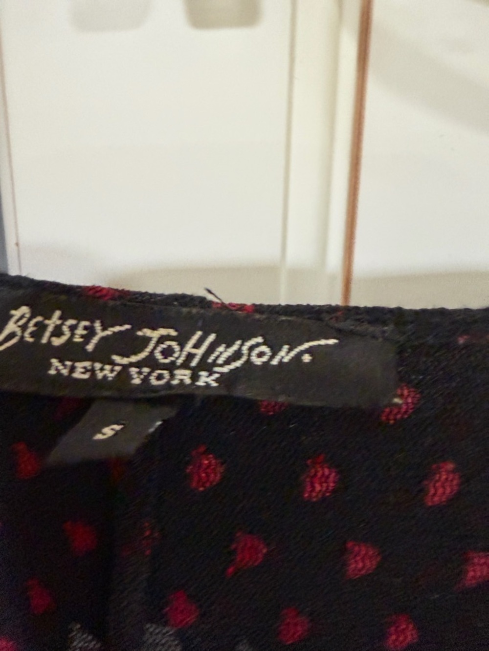 VTG 90s/Y2K Betsey Johnson Black Red Polka Dot Sheer Mesh Wrap Dress (107) - Picture 6 of 9
